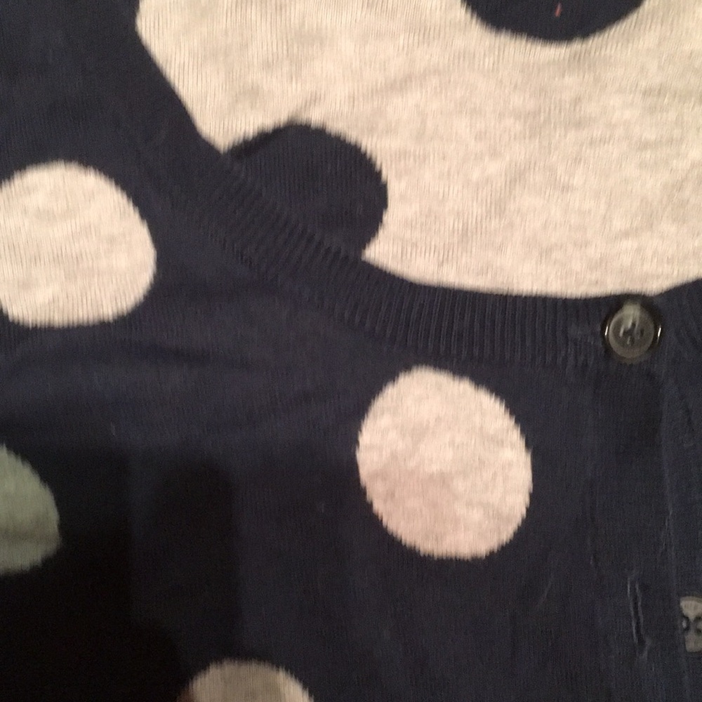 American Eagle Navy Blue Polka Dot Cardigan - Picture 3 of 4